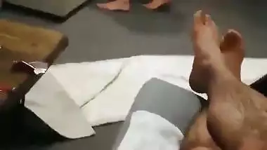 Cuckold sees his desi nude wife getting fucked by a servant