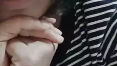 Tanker girl milking boobs on video call to lover