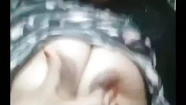 Young Bengali girl boobs pressing and fingering pussy