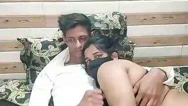 Masked housewife blowjob to husband and romance