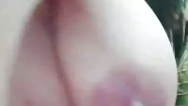 Unsatisfied cute bhabhi topless selfie showing long boobs
