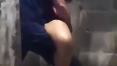Outdoor quickie sex action has been caught on livecam